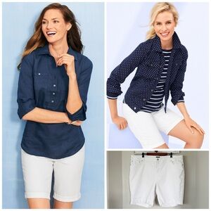 TALBOTS 22W 22 Girlfriend Denim Shorts 9” • White • Spring Summer Essentials